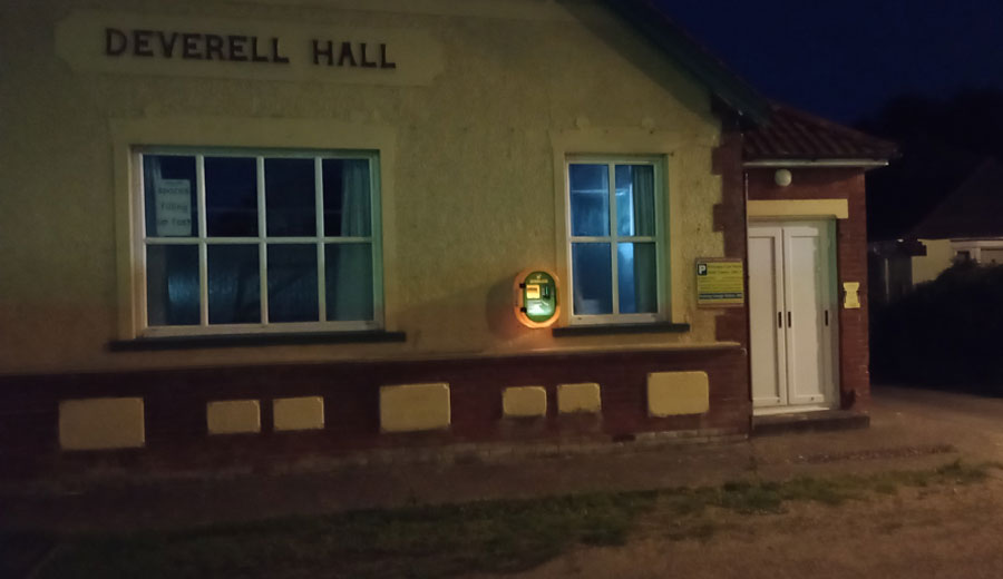 Public access Defibrillator at night